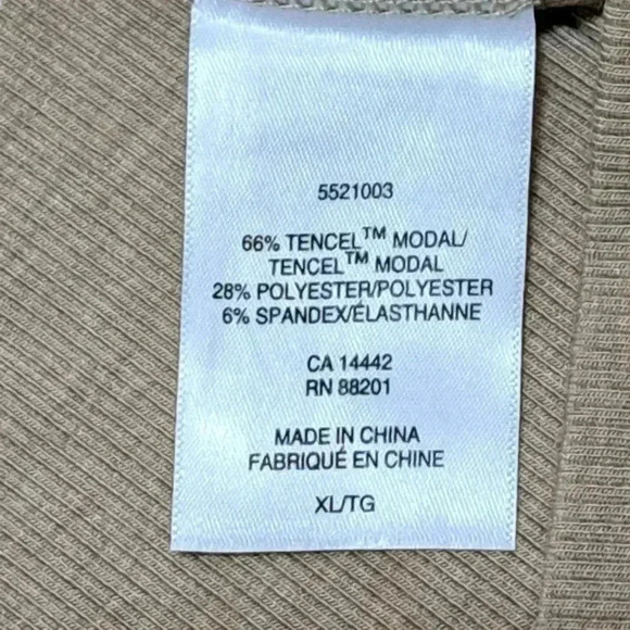 NWT Mondetta Ribbed Short Sleeved Henley XL Scoop Neck Top Womens Beige Tan - Picture 10 of 11